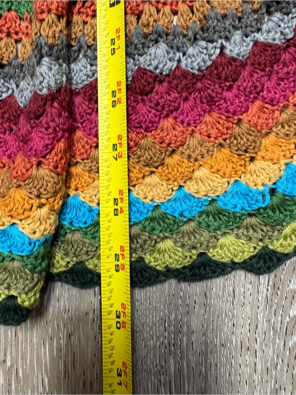 Forever 21 Multicolor Crochet-Back Knit Cardigan with Charcoal Yoke - Picture 4 of 8
